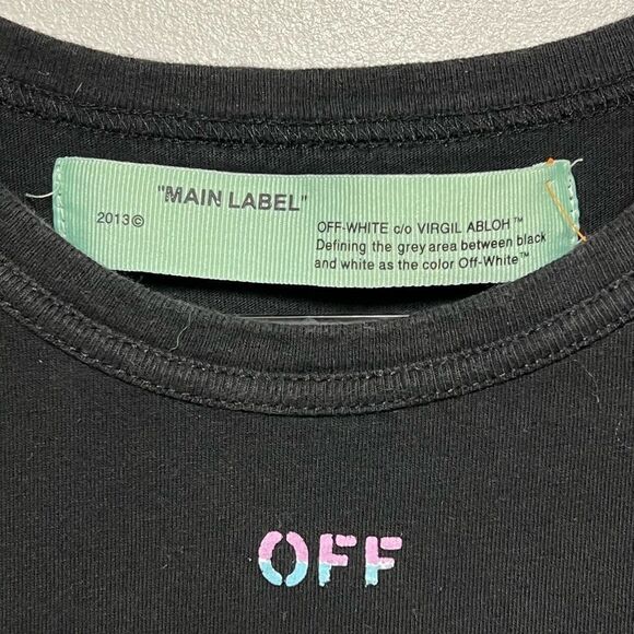 Authentic Off White Virgil Obloh Rainbow Graphic Men’s Tee Shirt Sz S - Picture 8 of 9